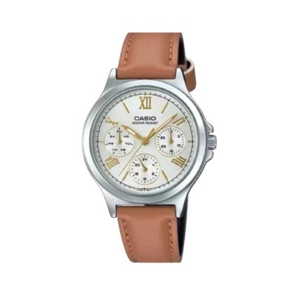 Casio General LTP-V300L-7A2UDF Multifunction Day and Date Leather Band Women Watch